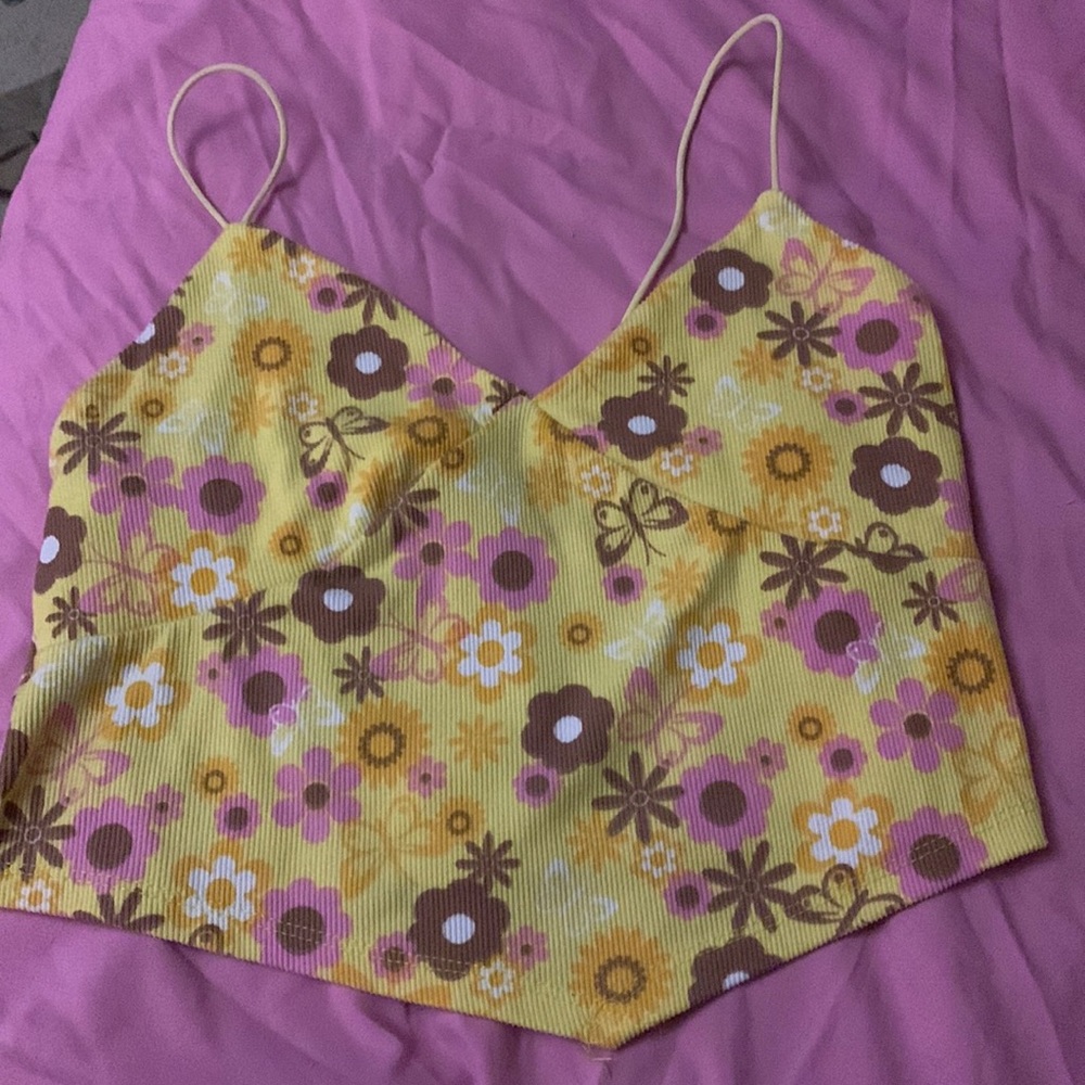 cute y2k yellow crop top